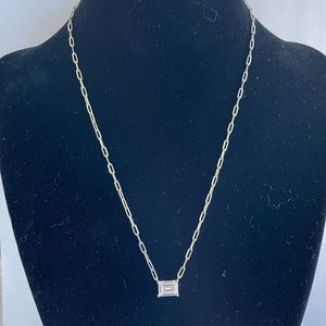 Sterling silver paper clip necklace
